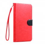 Wholesale Samsung Galaxy Note 3 Slim Flip Leather Wallet Case (Red Black)